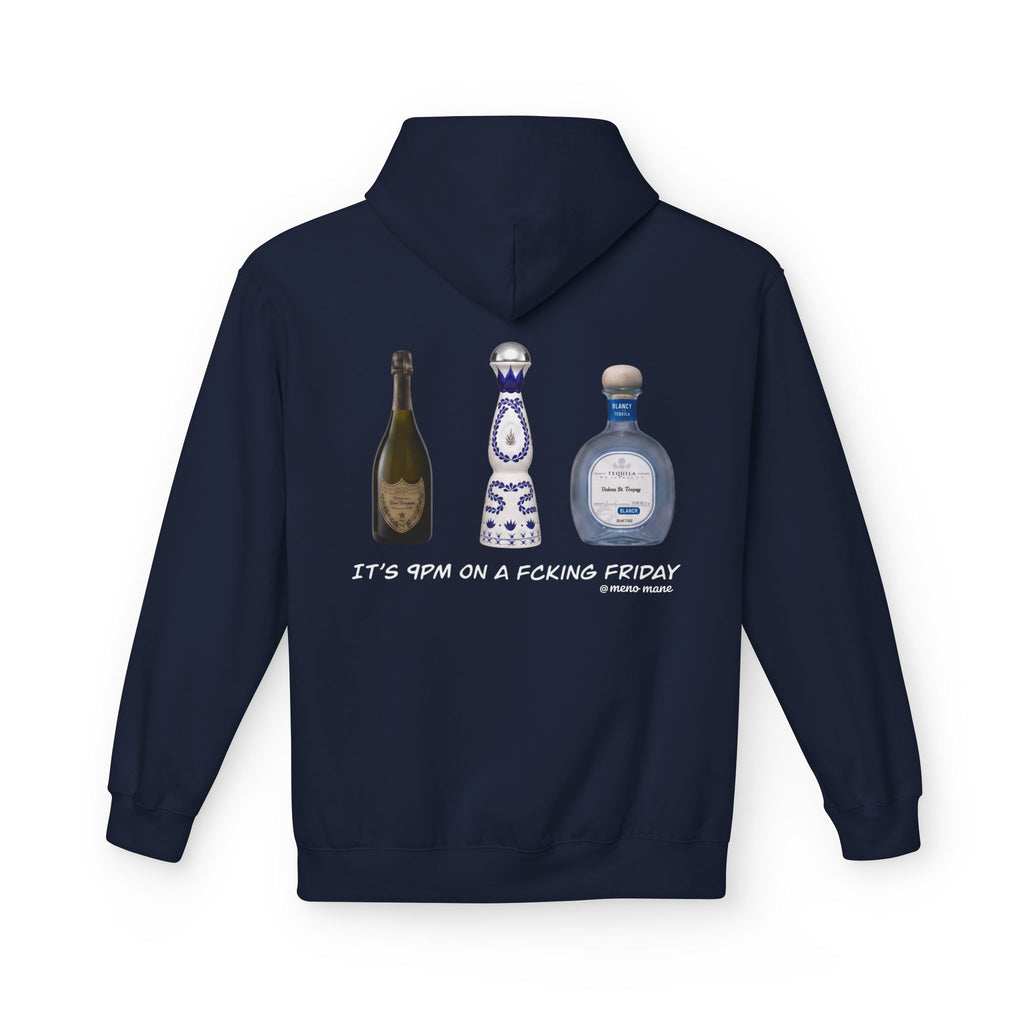 Tequila & Champagne Bottle Graphic Hoodie — Party Spirits Back Print