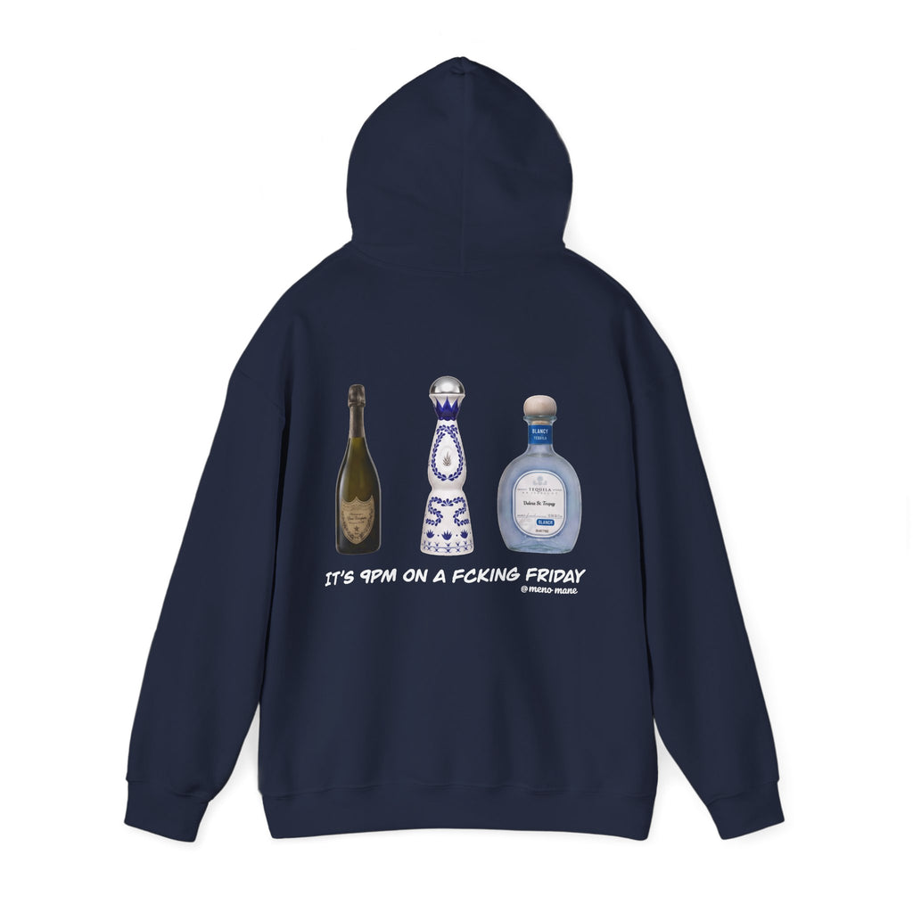 Tequila & Champagne Bottle Hoodie — Party Spirits Back Print