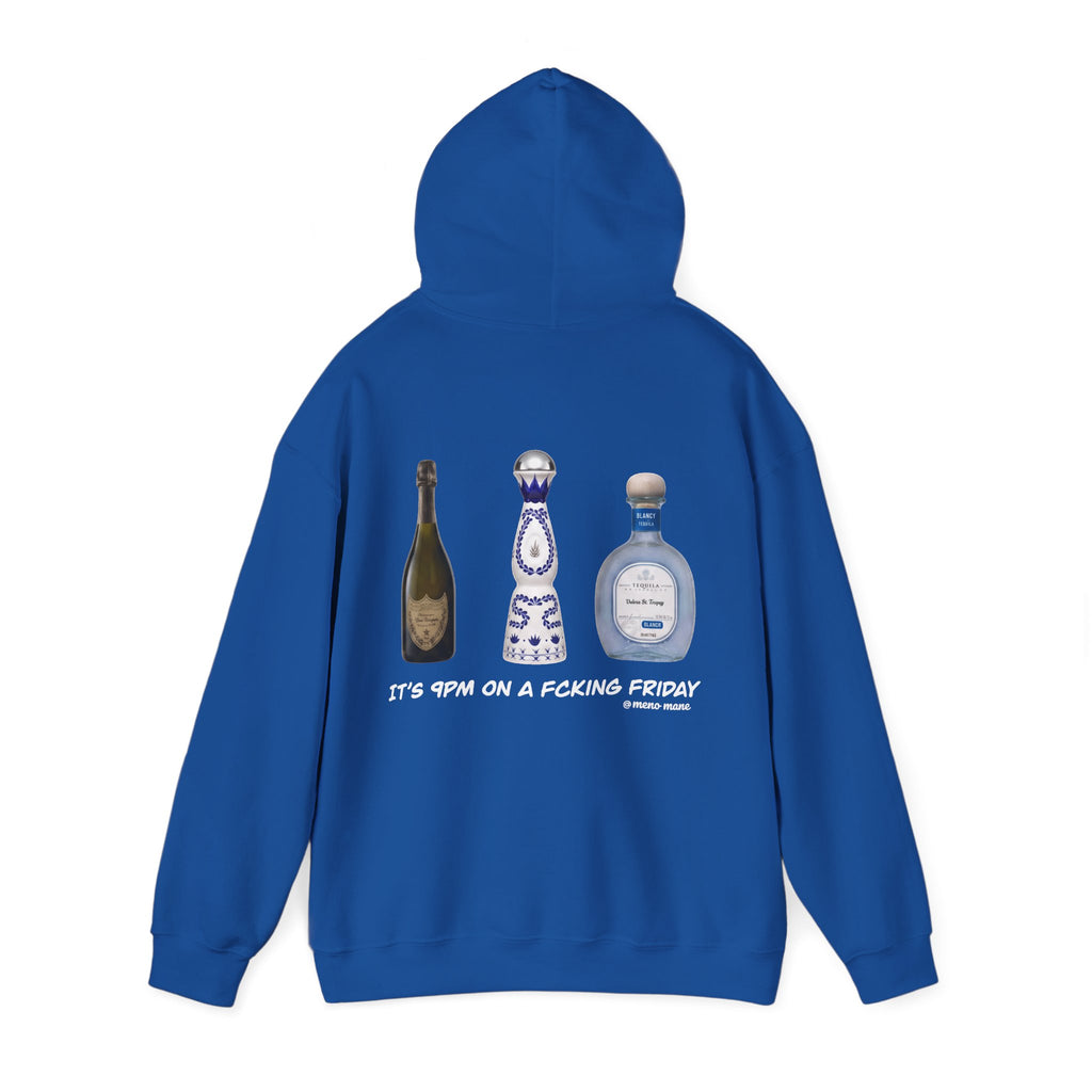 Tequila & Champagne Bottle Hoodie — Party Spirits Back Print