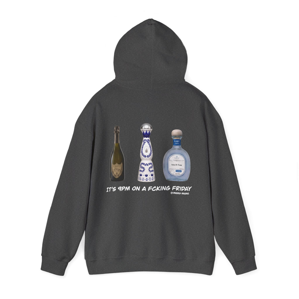 Tequila & Champagne Bottle Hoodie — Party Spirits Back Print