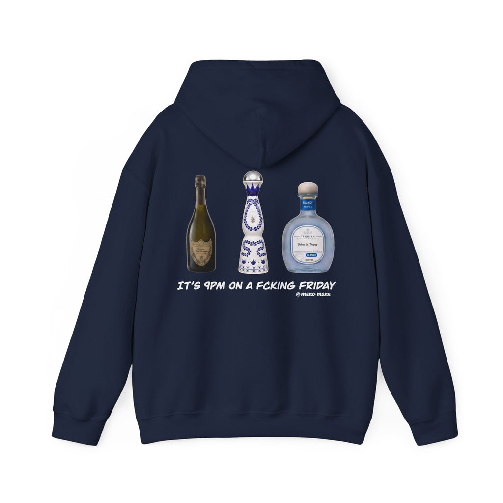 Tequila & Champagne Bottle Hoodie — Party Spirits Back Print