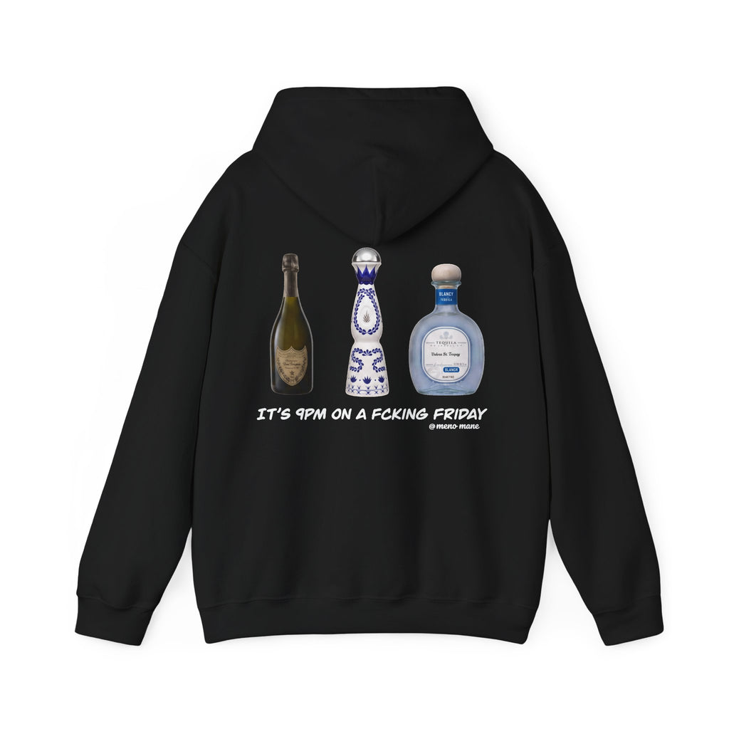 Tequila & Champagne Bottle Hoodie — Party Spirits Back Print